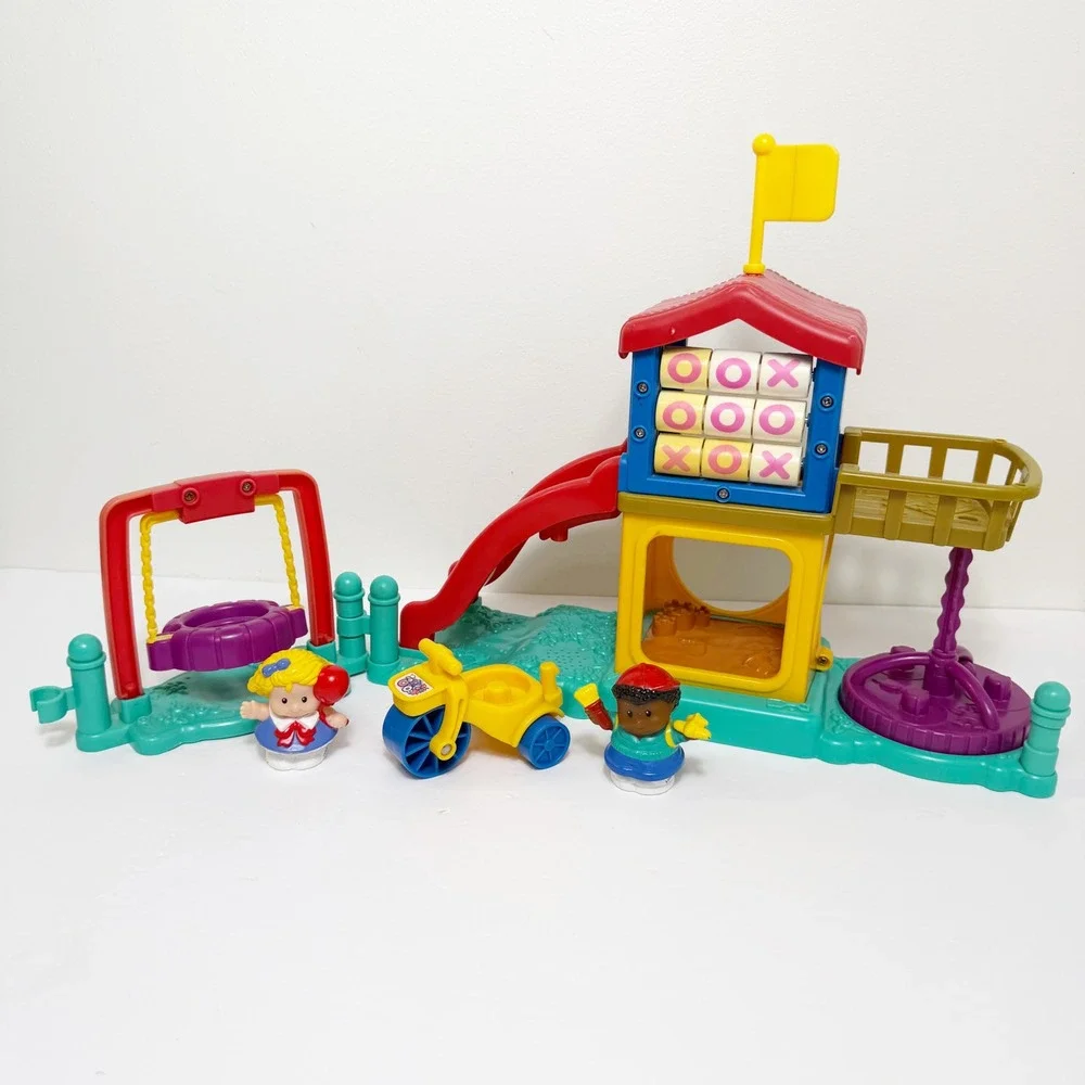 Fisher-Price Little People Fun Sounds Playground Playset Slide Flag
